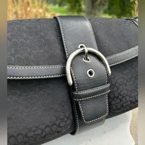 Coach | Bags | Vintage Coach Soho Flap Black Mini Signature Coach | Bags | Vintage Coach Soho Flap Black Mini Signature